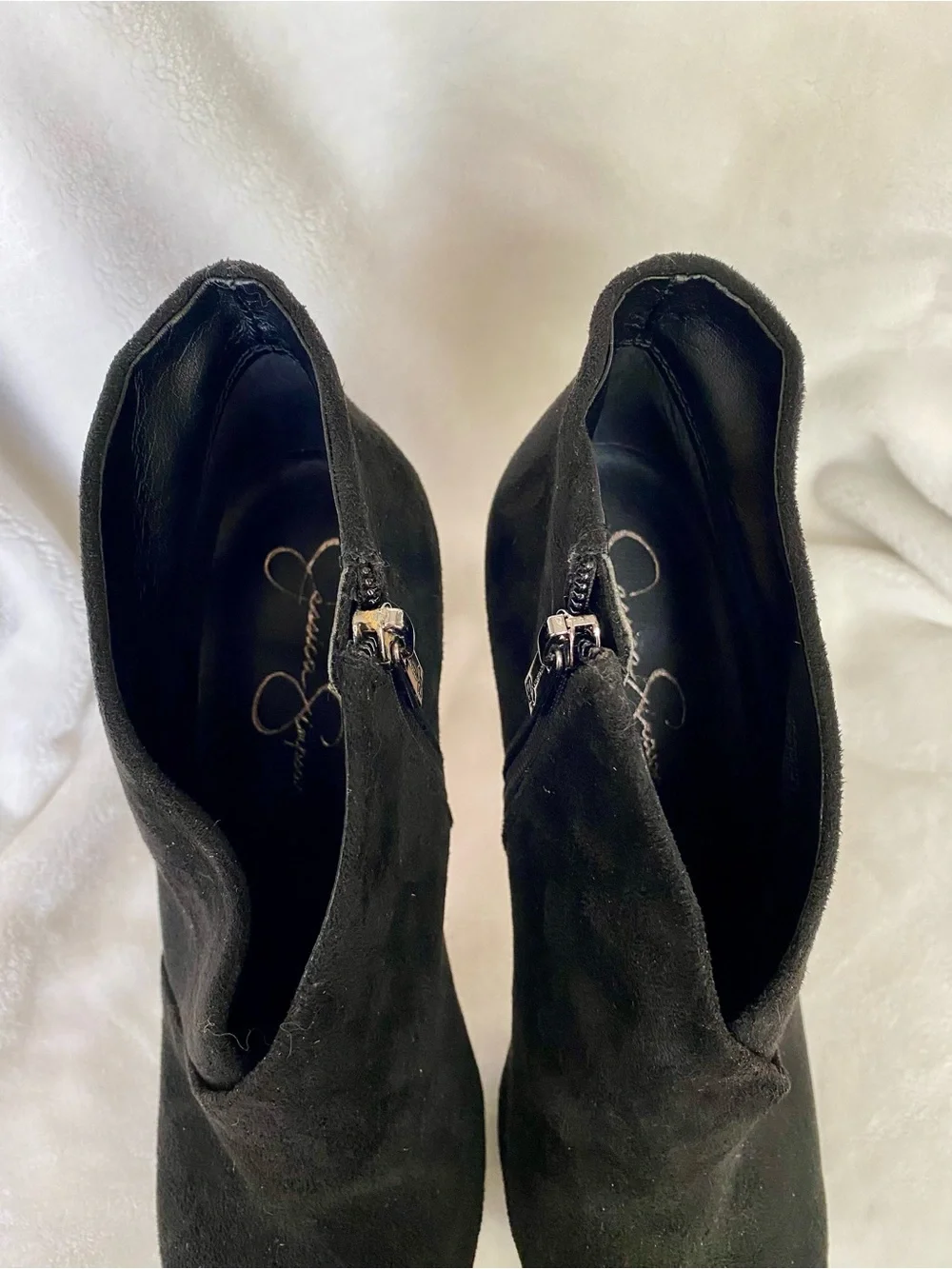 Jessica Simpson Black Suede Platform  Ankle Booties